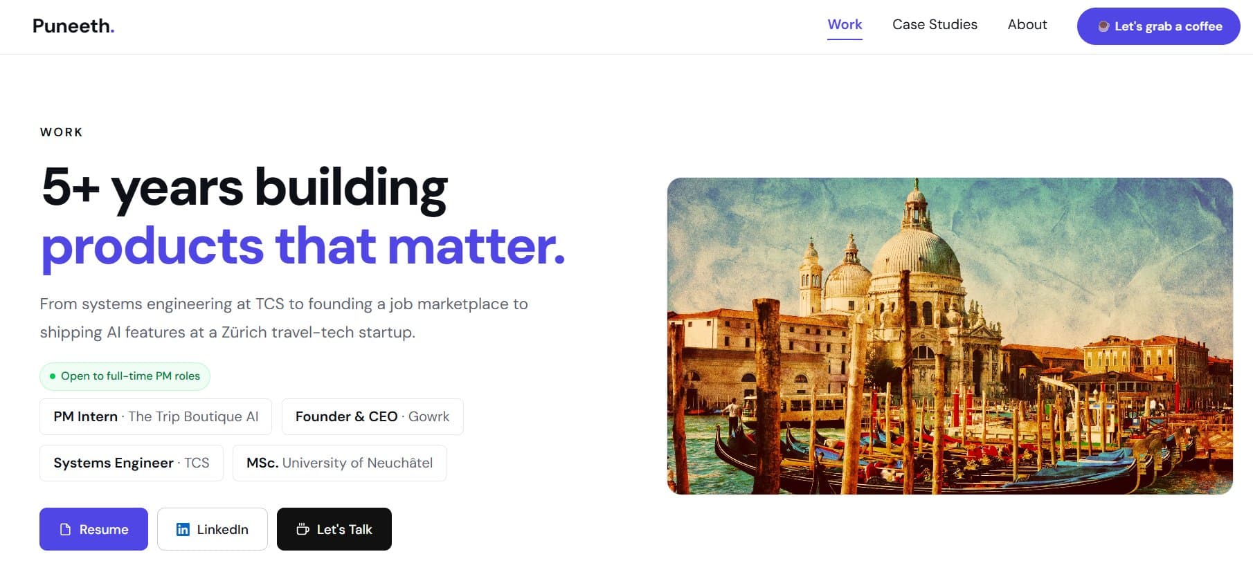 Puneeth portfolio work page